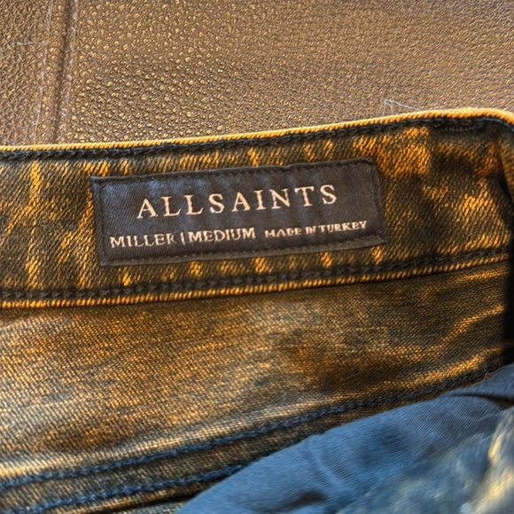 NWT AllSaints Miller Mid rise Skinny Orange Acid Washed Jeans Size Medium - Picture 4 of 12